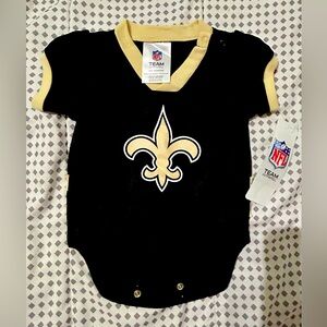 NFL Team Black & Gold Baby Girl Jersey Onesie 3/6 months New Orleans Saints NWT
